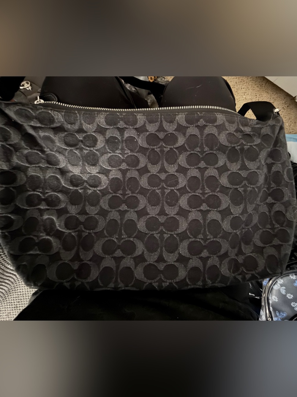 Coach Black Signature Jacquard Shoulder Tote